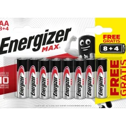 Pila alcalina Energizer MAX ALK AA 8 pz + 4 omaggio