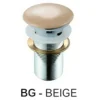 Piletta click-clack con tappo in ceramica con troppopieno beige