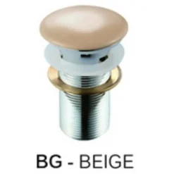 Piletta click-clack con tappo in ceramica con troppopieno beige