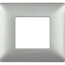 Placca Bticino Matix 2 moduli 96x84 mm argento