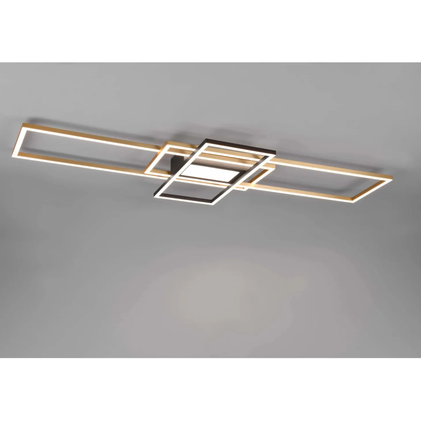 Plafoniera LED Trio Irvine 7100 lm bianco neutro 105x42x6 cm ottone
