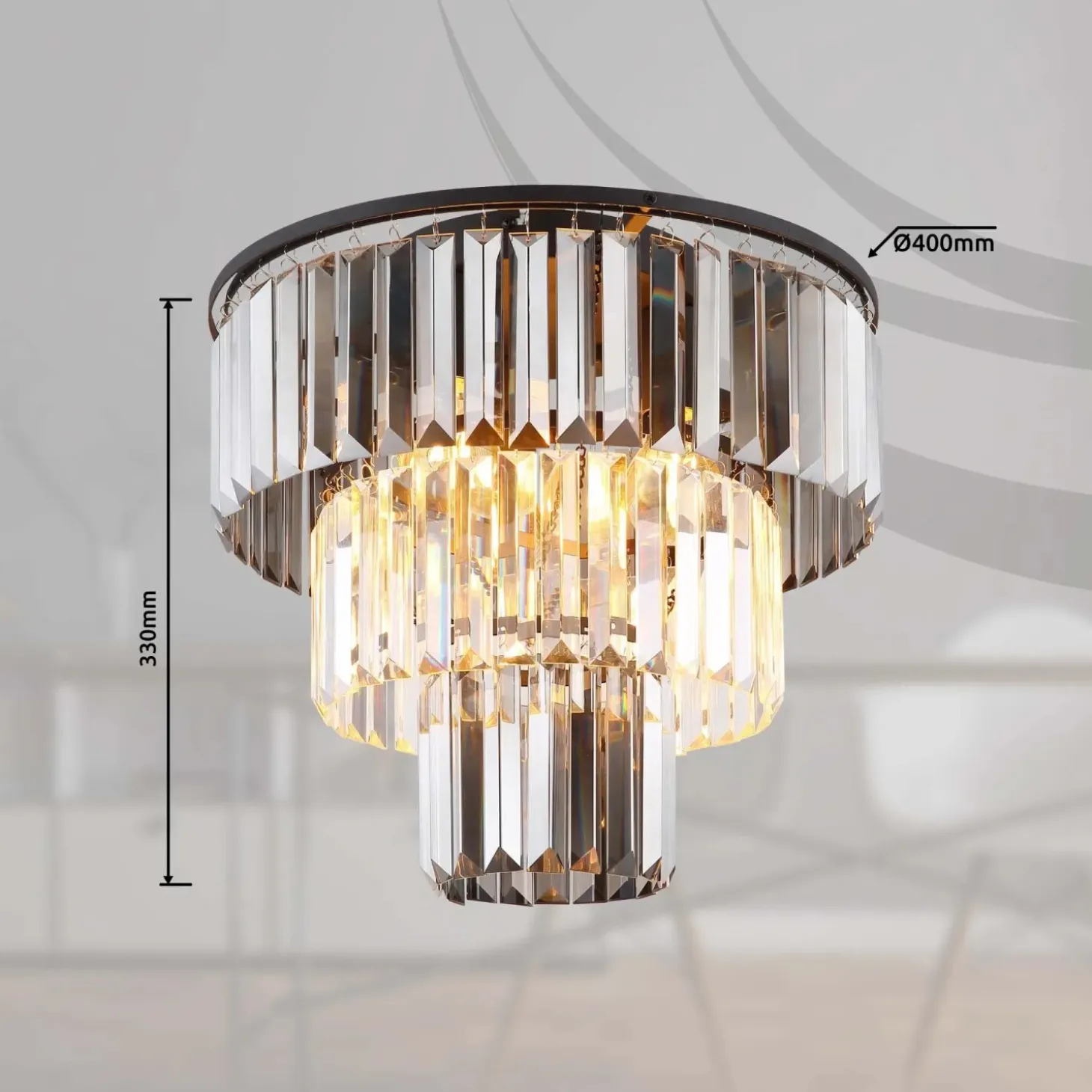Plafoniera Naxis 3 luci Ø 400x330 mm
