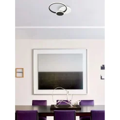 Plafoniera tonda LED in metallo Tara 32 W 3000-6000 K bianco e nero
