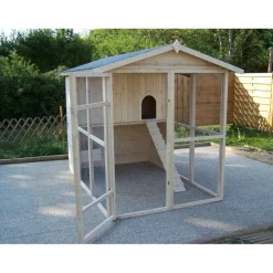Pollaio in legno con tetto apribile 160x244 cm