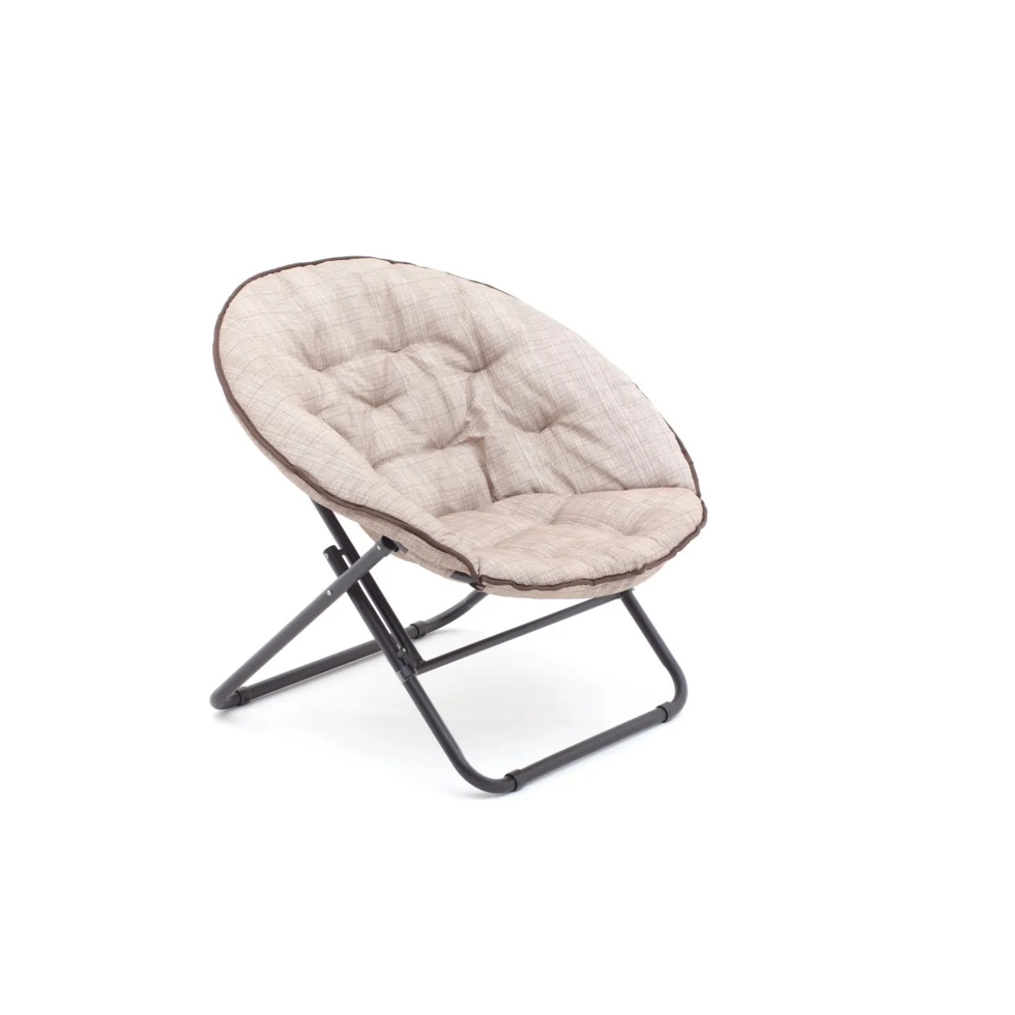 Poltrona da esterno relax pieghevole in ferro beige 82x80x73 cm