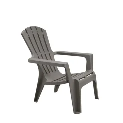 Poltrona da giardino con braccioli impilabile Maryland in plastica cappuccino