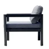 Poltrona da giardino cuscini sfoderabili alluminio grigio antracite 70x75x60 cm