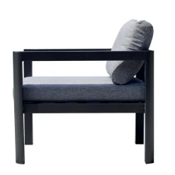 Poltrona da giardino cuscini sfoderabili alluminio grigio antracite 70x75x60 cm