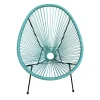 Poltrona da giardino in rattan sintetico e acciaio turchese