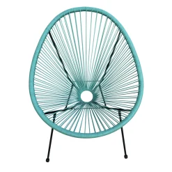 Poltrona da giardino in rattan sintetico e acciaio turchese