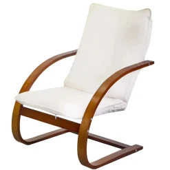 Poltrona in legno e tessuto imbottito 67x78xh95 cm noce