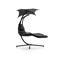 Poltrona sospesa imbottita nera 180x108x195 cm