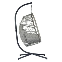 Poltrona sospesa in corda grigia 196x100x103 cm