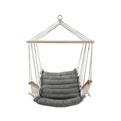Poltrona sospesa in policotone con braccioli grigia 117x90x65 cm
