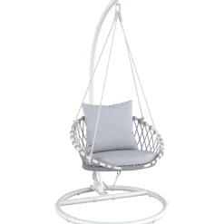 Poltrona sospesa in rattan grigia 105x108x196 cm