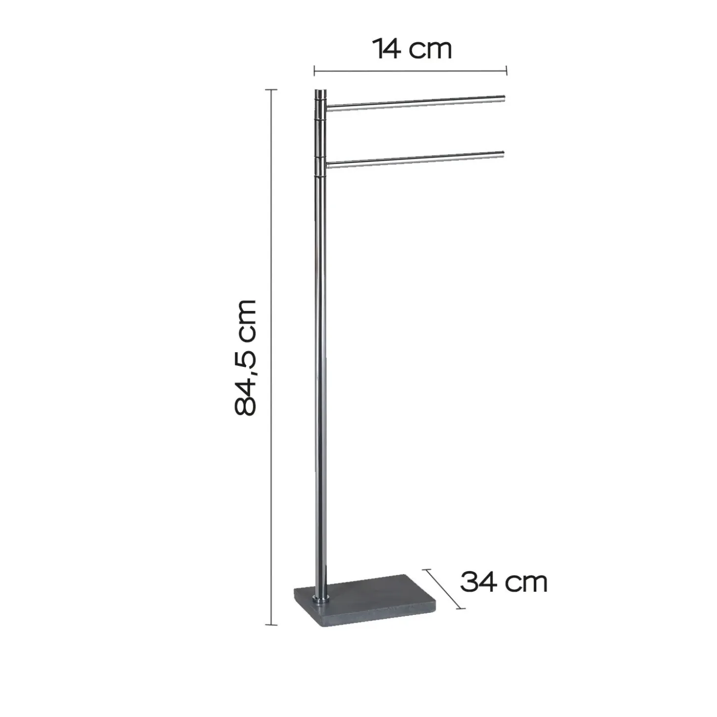 Porta asciugamani da terra Trilly grigio 84,5 cm