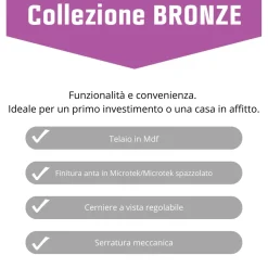 Porta battente reversibile Urban grigio 80x210 cm