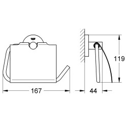 Porta carta igienica con coperchio Grohe Essentials cromo