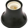 Portalampada E27 da parete con base dritta nero