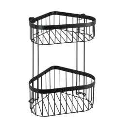 Porta oggetti doccia Wenko Classic Plus Black 2 ripiani in acciaio nero