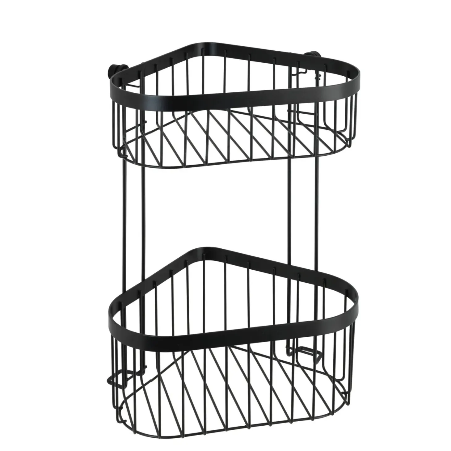 Porta oggetti doccia Wenko Classic Plus Black 2 ripiani in acciaio nero
