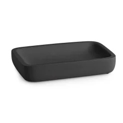 Portasapone bagno Ylenia in resina nero matt