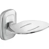 Portasapone bagno fisso Everest in acciaio inox e cromall cromato