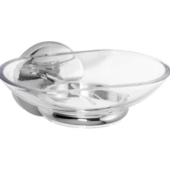 Portasapone bagno One Duo in metallo cromato e San trasparente