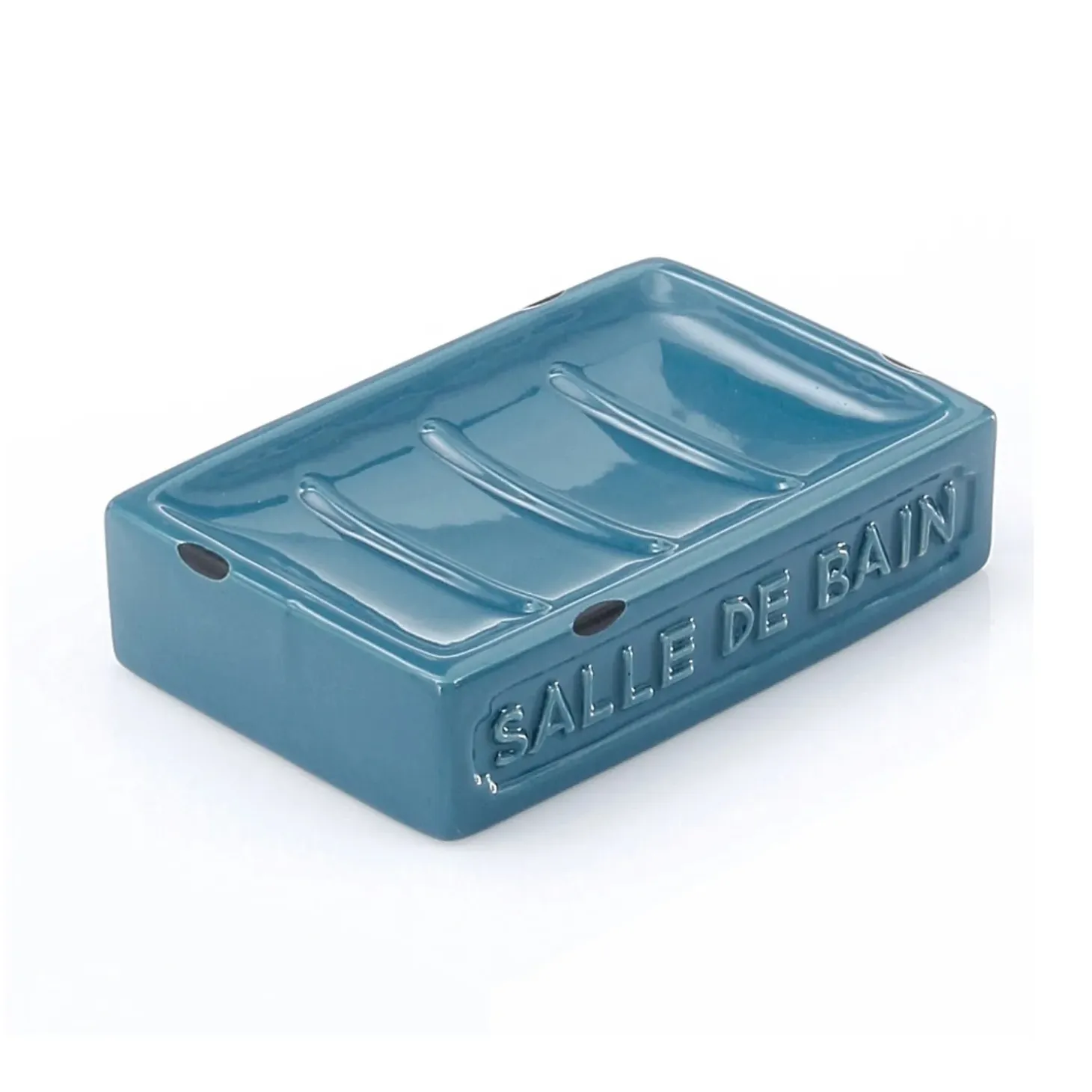 Portasapone bagno Vivienne in ceramica blu