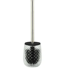 Portascopino in vetro Diamond trasparente
