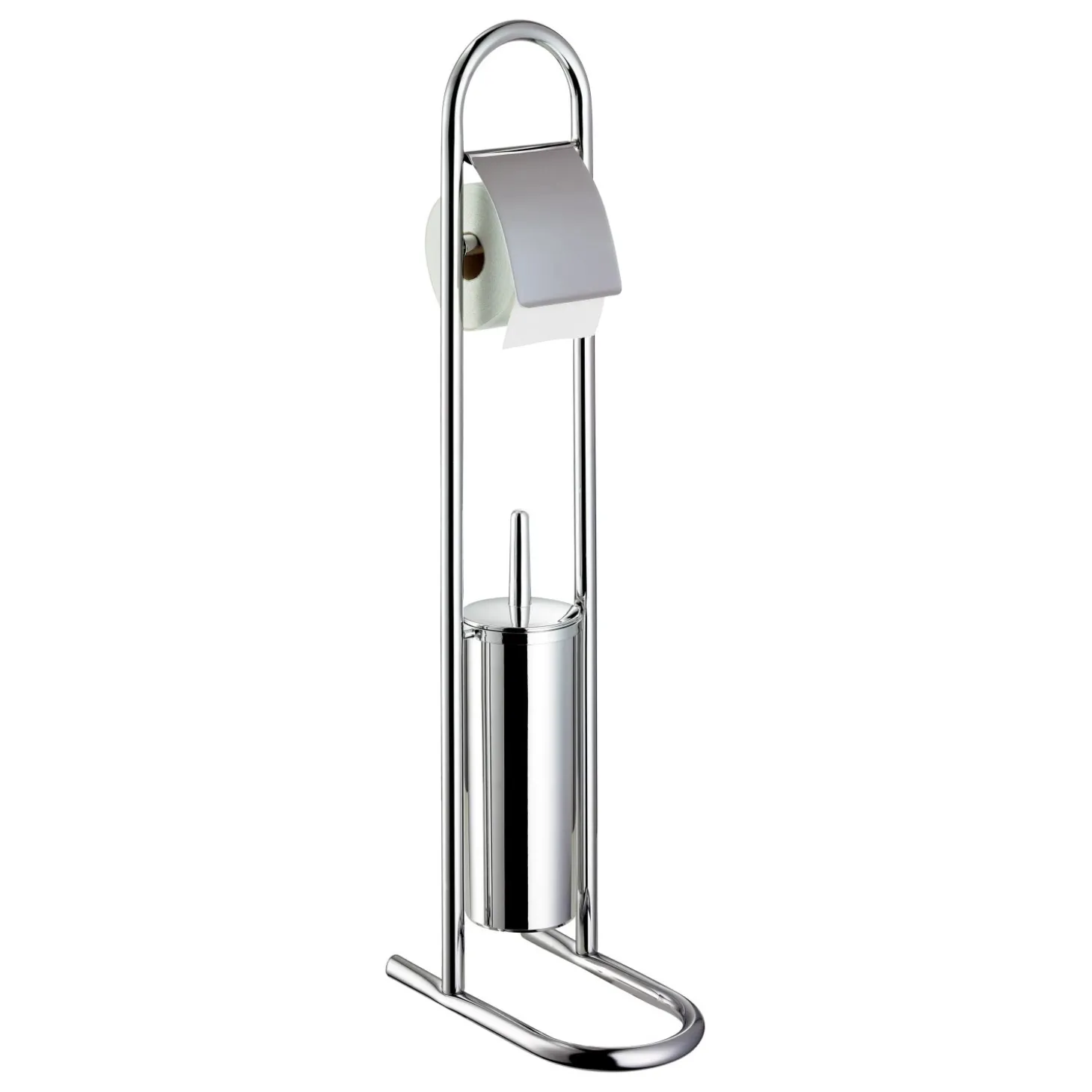 Portascopino bagno CMI H 81 cm cromato