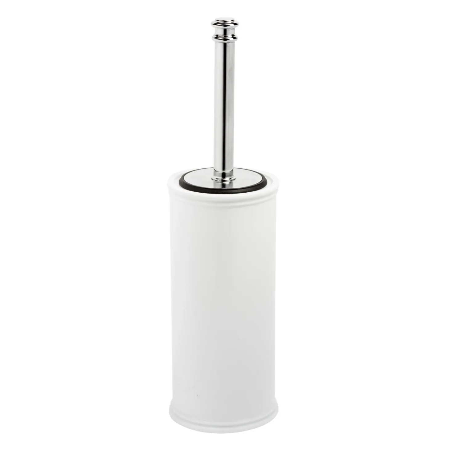Portascopino bagno Impero H 41,3 cm in porcellana e ottone bianco