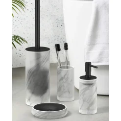 Portascopino bagno Marmor H 20,1 cm vetro satinato