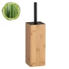 Portascopino bagno Padua bambù H 38 cm marrone