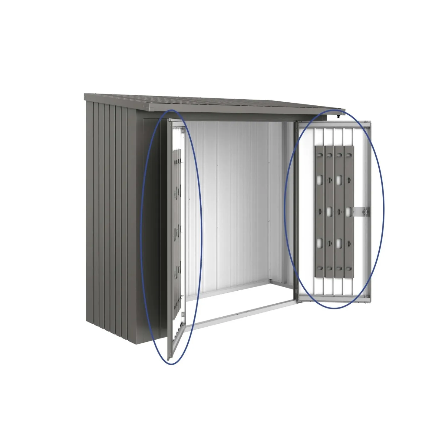 Porte per legnaia Biohort WoodStock 230 grigio quarzo