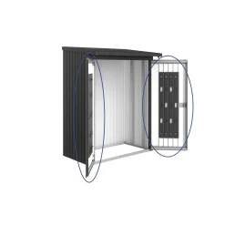 Porte per legnaia Biohort WoodStock 150 grigio scuro metallizzato