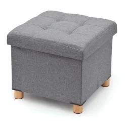 Pouf contenitore Domopak Living Ottoman grigio 38x38x34 cm