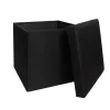 Pouf contenitore Nanou 38x38x38 cm nero