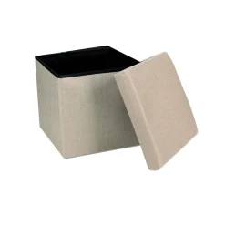 Pouf contenitore pieghevole beige 38x38xh36 cm