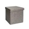 Pouf contenitore pieghevole tessuto grigio scuro 38x38 cm