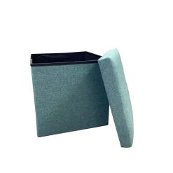 Pouf contenitore pieghevole verde 38x38x36h cm