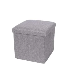 Pouf contenitore pieghevole 38x38xH36 cm grigio