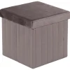 Pouf in velluto Aron grigio 35X35X34,5 cm