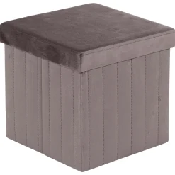 Pouf in velluto Aron grigio 35X35X34,5 cm