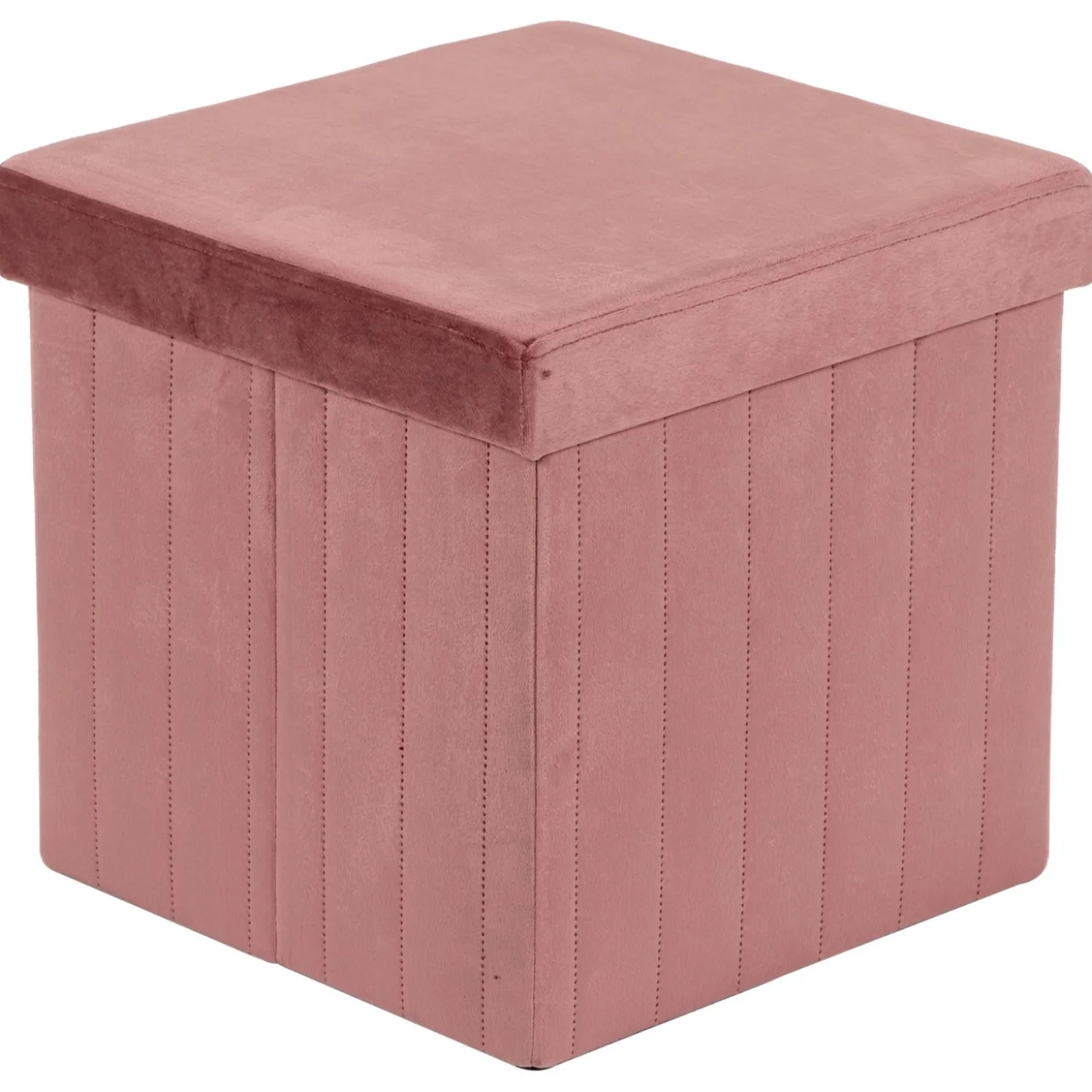 Pouf in velluto Aron rosa 35X35X34,5 cm