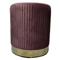 Pouf in velluto Nolan rosa 38X31X31 cm