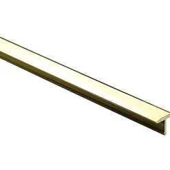Profilo coprigiunto a T in ottone lucidato 9 mm x 0,9 m