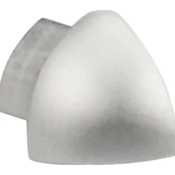 Profilo terminale a quarto di tondo angolo esterno alluminio argento opaco 10 mm