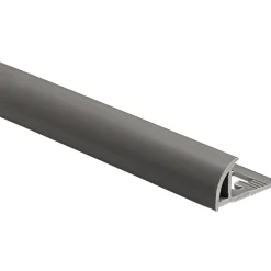 Profilo terminale a quarto di tondo in PVC opaco grigio scuro 8 mm x 2,5 m
