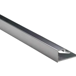 Profilo terminale quadrato alluminio argento brillante 10 mm x 2,5 m